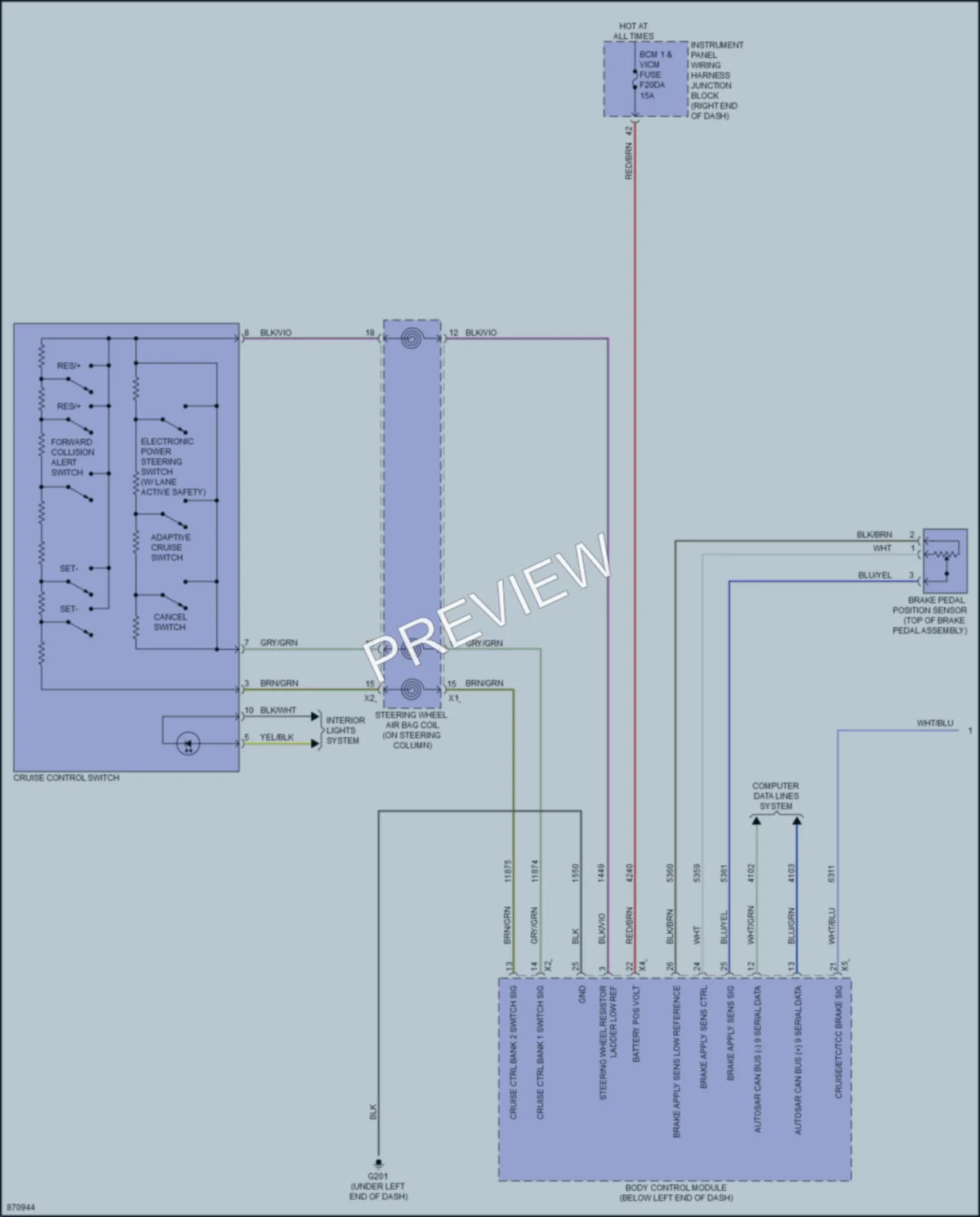 2024 Chevrolet EquinoxEV Cruise Control wiring diagram preview