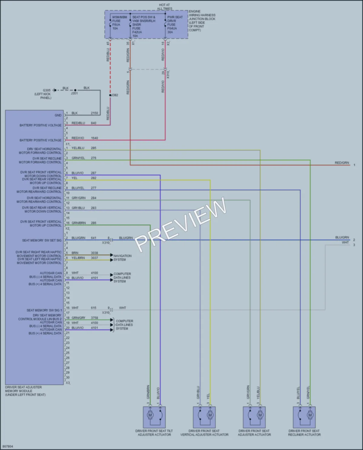2024 Chevrolet EquinoxEV Memory Systems wiring diagram preview