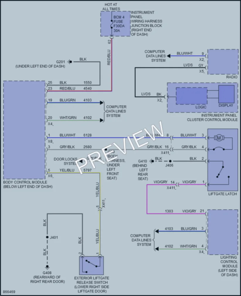 2024 Chevrolet EquinoxEV Trunk Tailgate Fuel Door wiring diagram preview