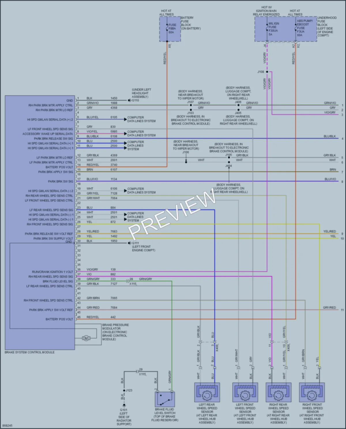 2024 Chevrolet Malibu Anti Lock Brakes wiring diagram preview