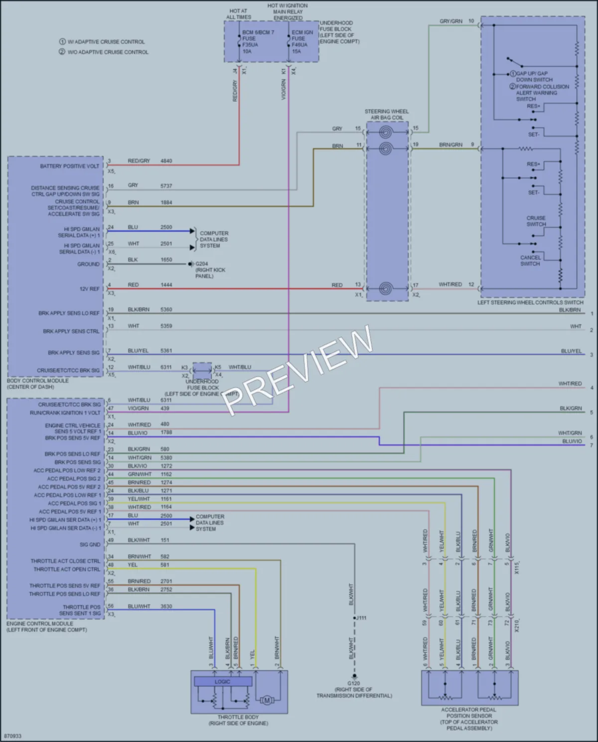 2024 Chevrolet Malibu Cruise Control wiring diagram preview
