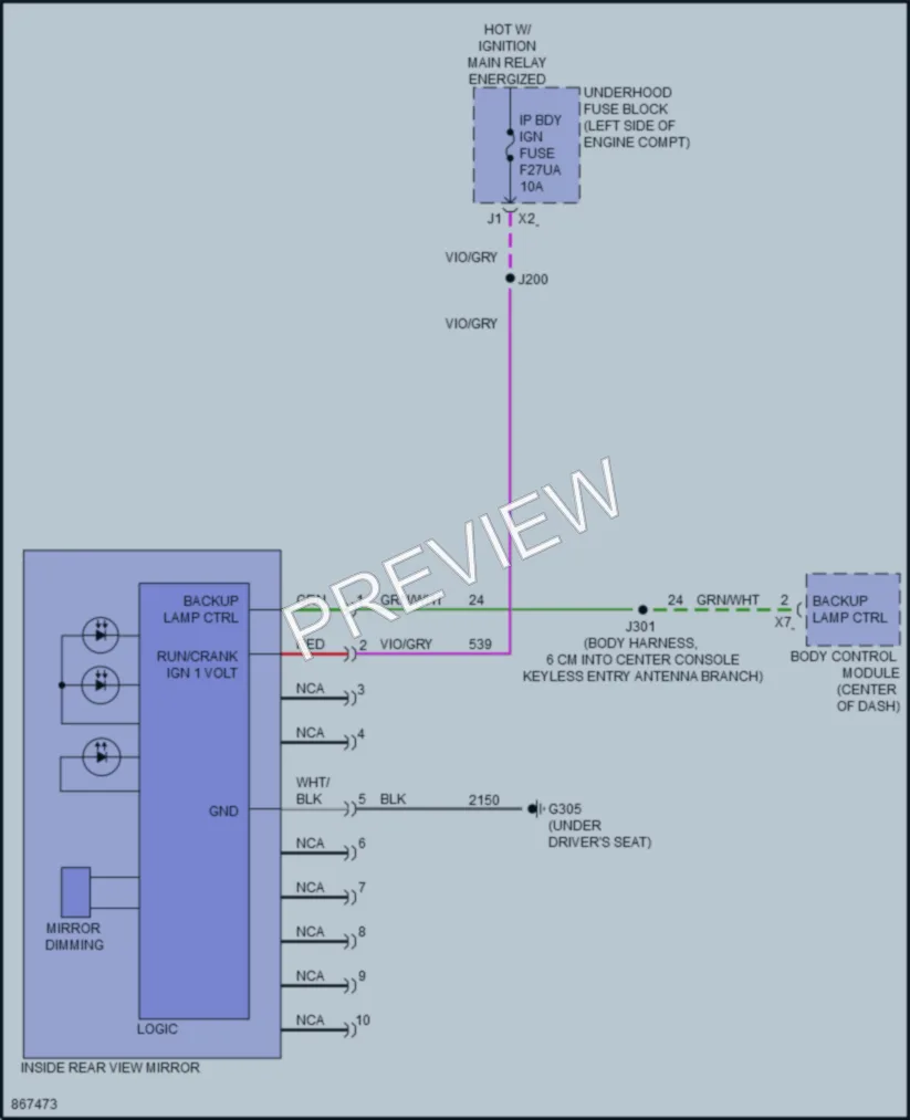 2024 Chevrolet Malibu Power Mirrors wiring diagram preview