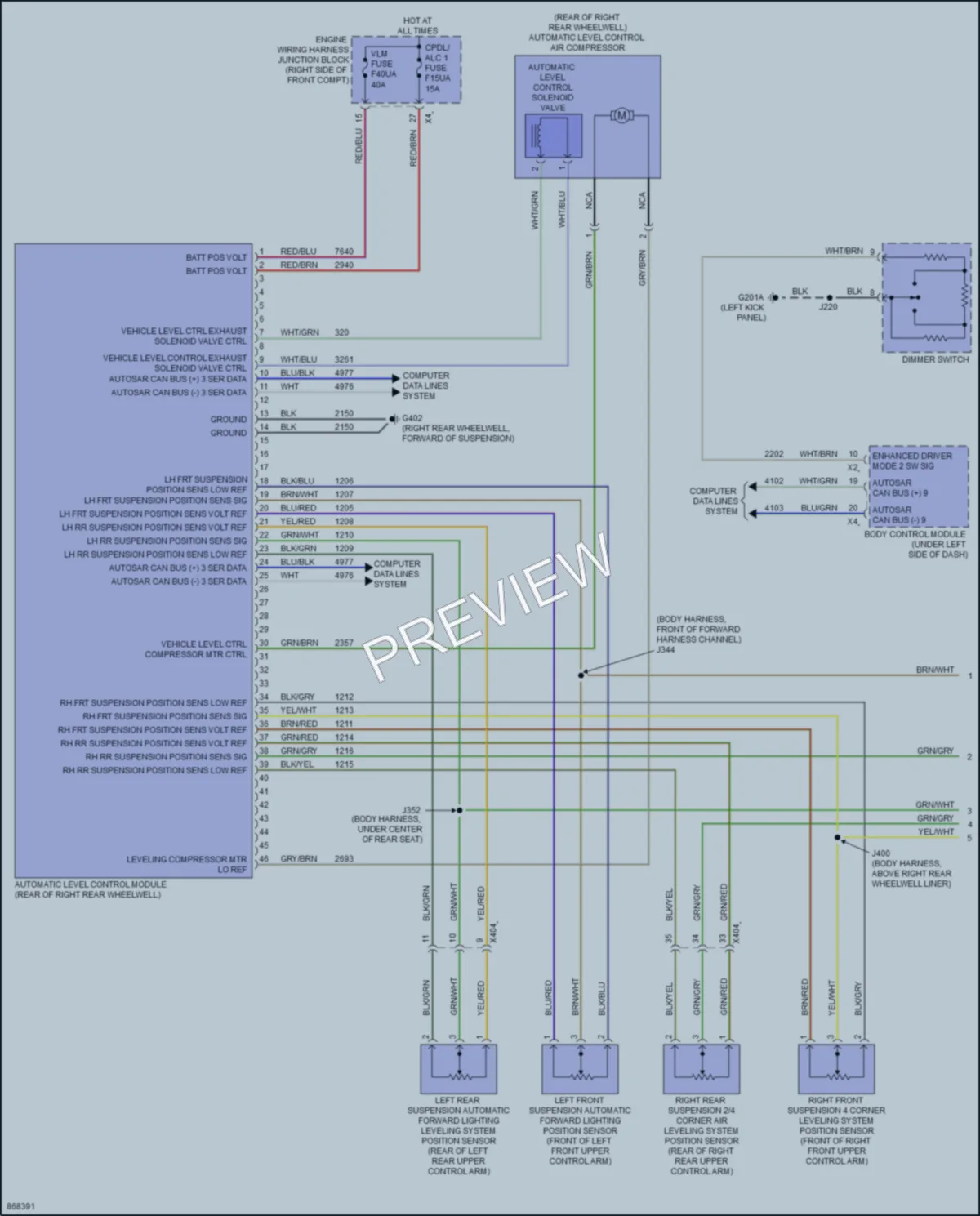 2024 Chevrolet SilveradoEV Electronic Suspension wiring diagram preview