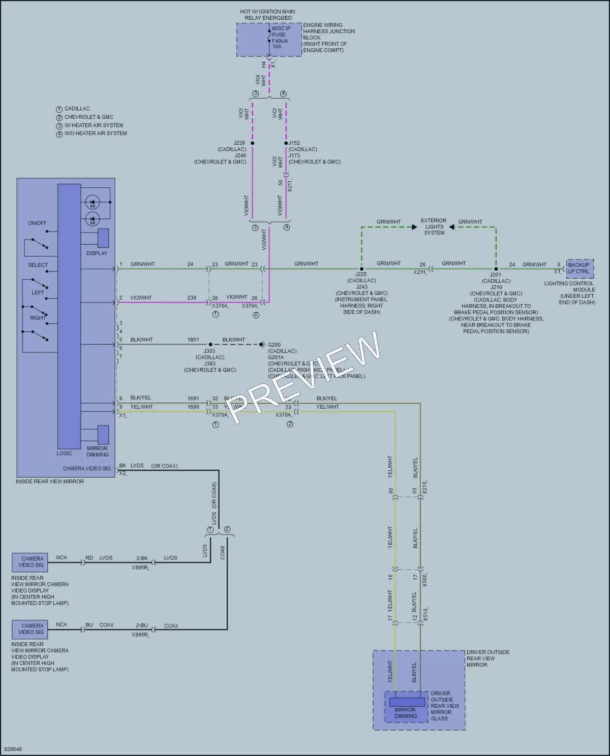 2024 Chevrolet Tahoe Power Mirrors wiring diagram preview