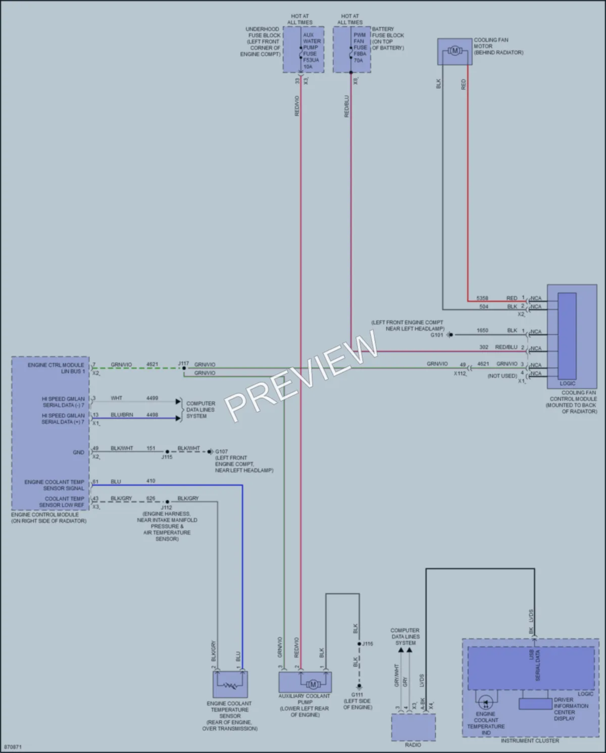 2024 Chevrolet TrailBlazer Cooling Fan wiring diagram preview