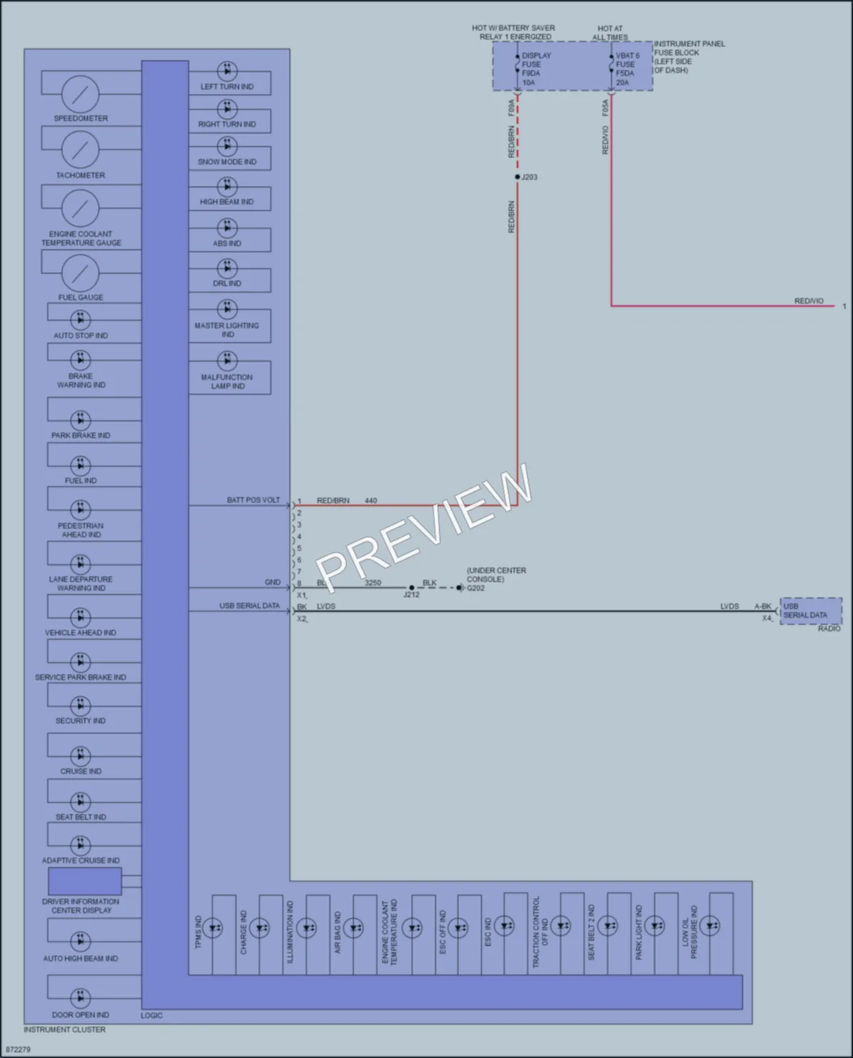 2024 Chevrolet TrailBlazer Instrument Cluster wiring diagram preview