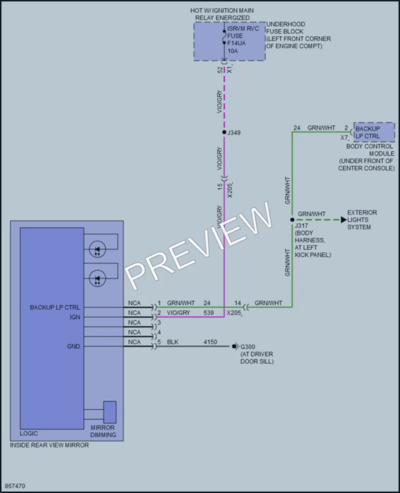 2024 Chevrolet TrailBlazer Power Mirrors wiring diagram preview