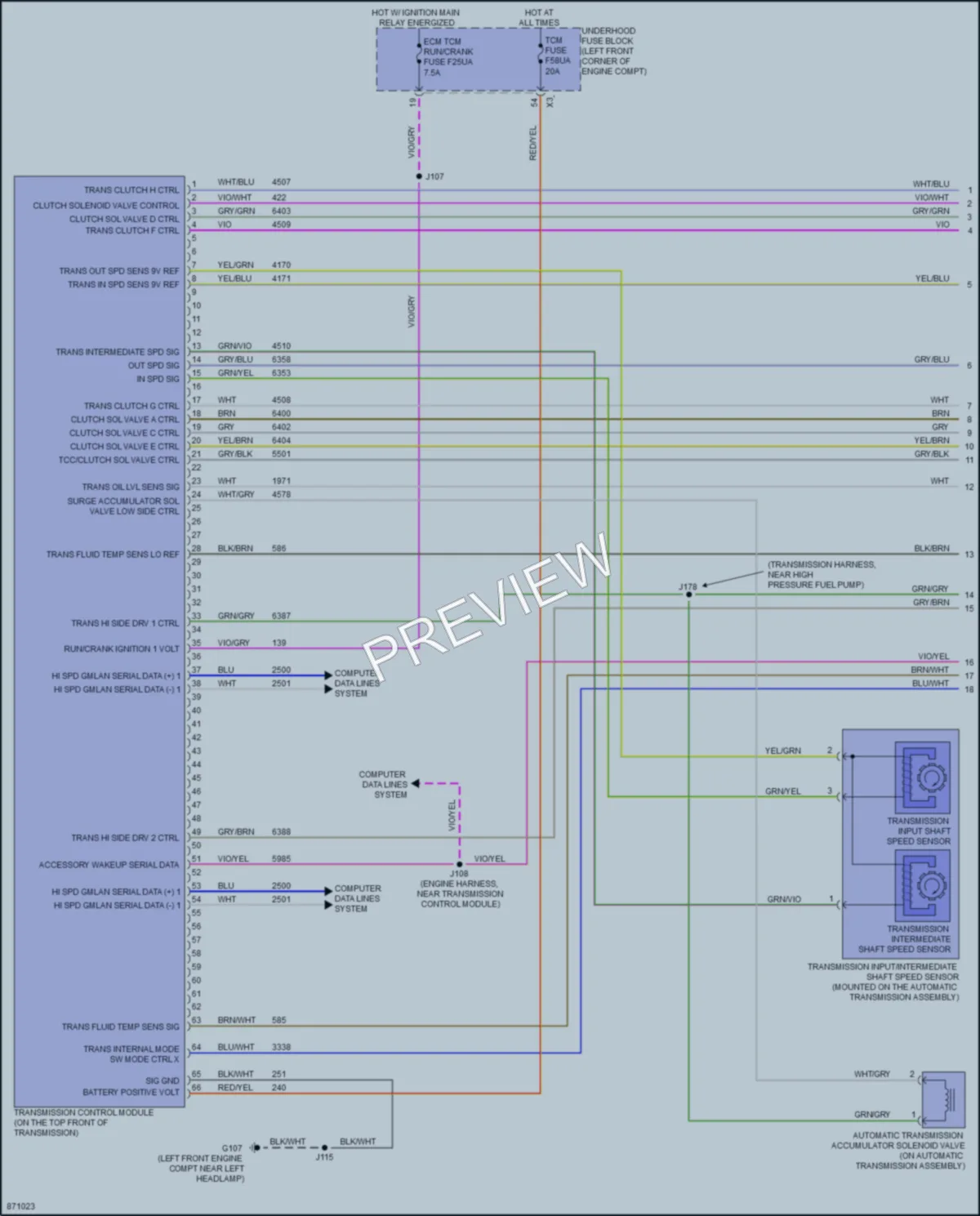 2024 Chevrolet TrailBlazer Transmission wiring diagram preview