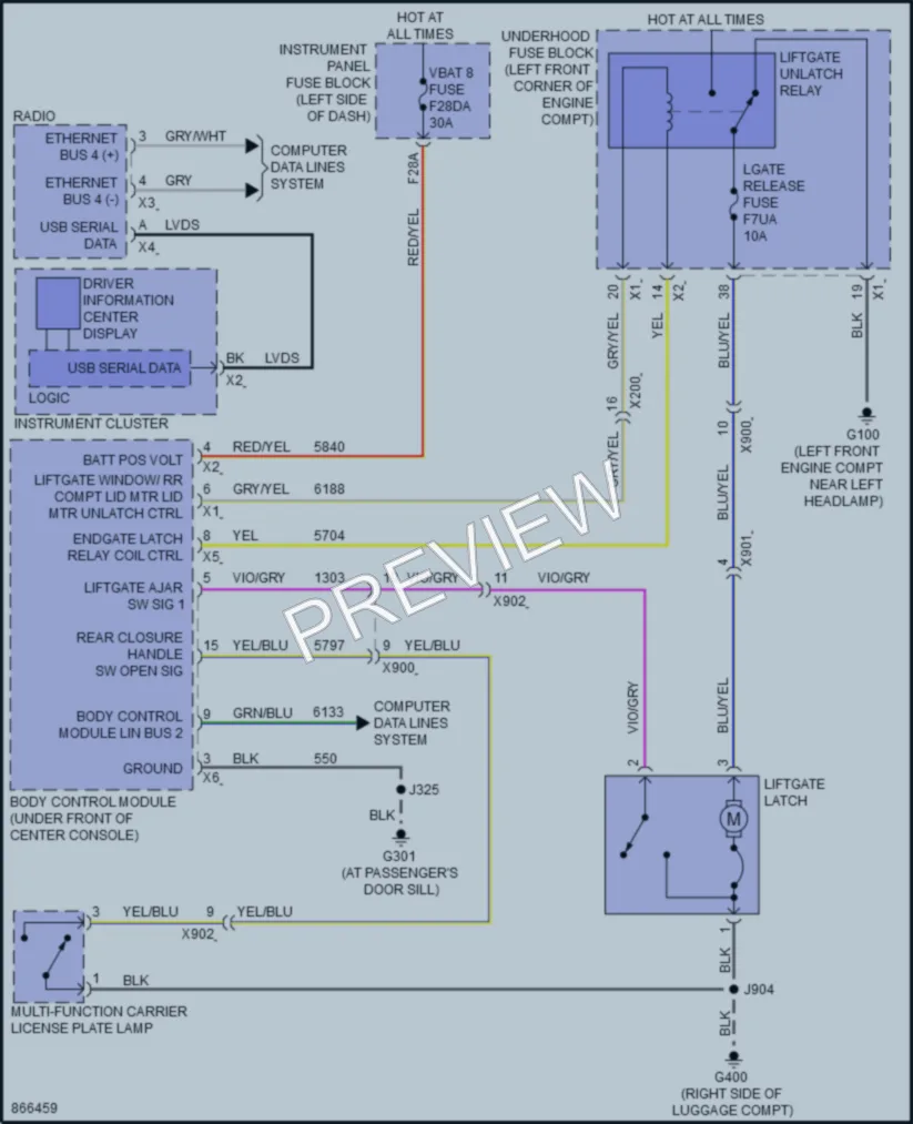 2024 Chevrolet TrailBlazer Trunk Tailgate Fuel Door wiring diagram preview