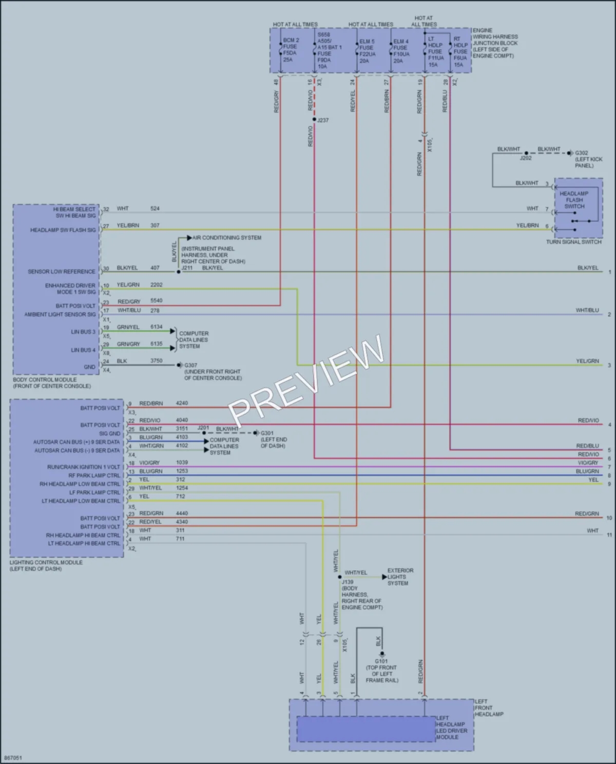 2024 Chevrolet Traverse Headlights wiring diagram preview