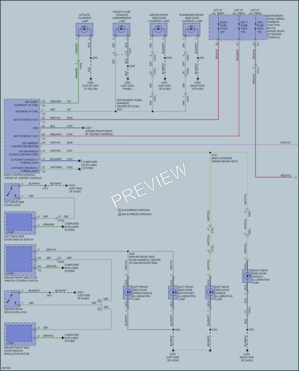 2024 Chevrolet Traverse Interior Lights wiring diagram preview
