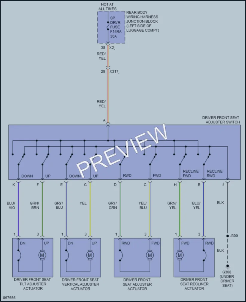 2024 Chevrolet Traverse Power Seats wiring diagram preview