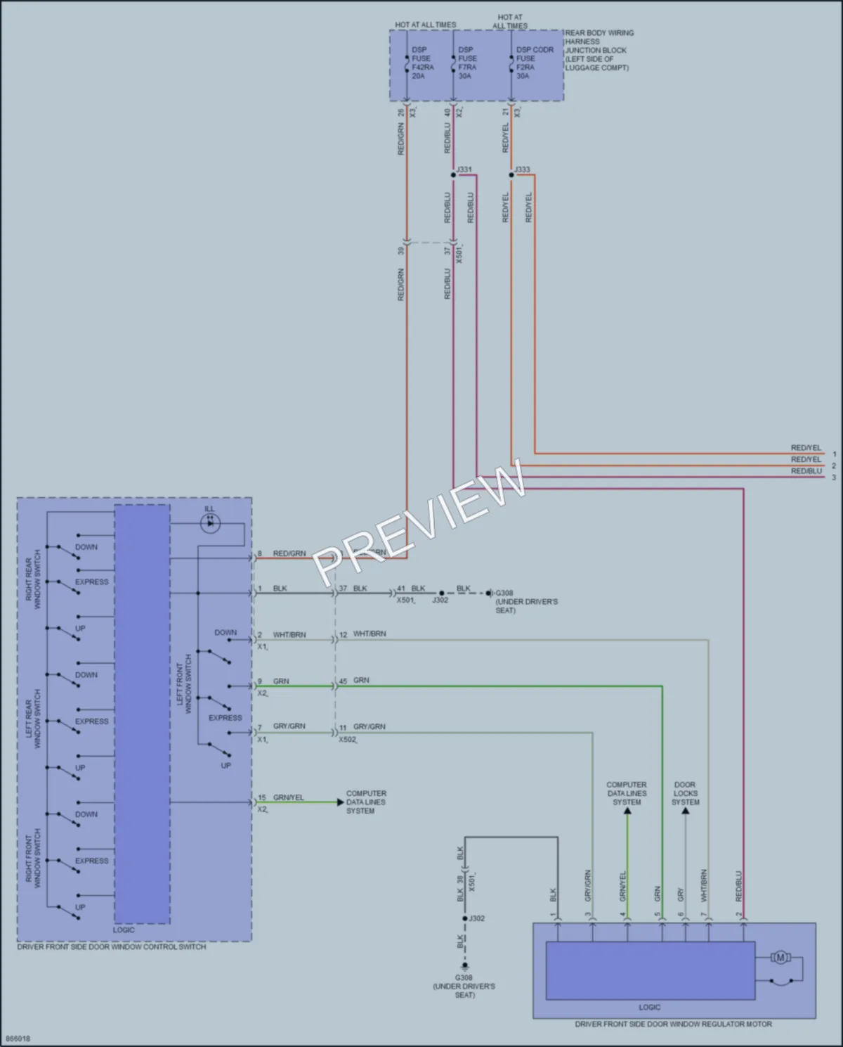 2024 Chevrolet Traverse Power Windows wiring diagram preview