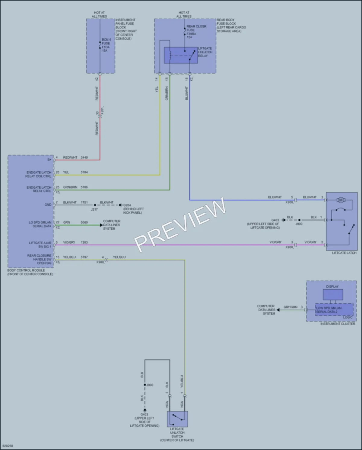 2024 Chevrolet TraverseLimited Trunk Tailgate Fuel Door wiring diagram preview