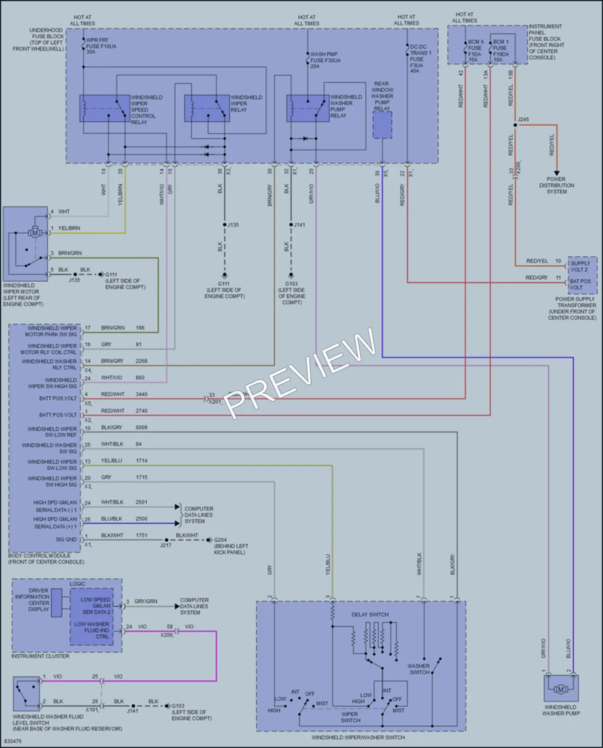 2024 Chevrolet TraverseLimited Wiper Washer wiring diagram preview
