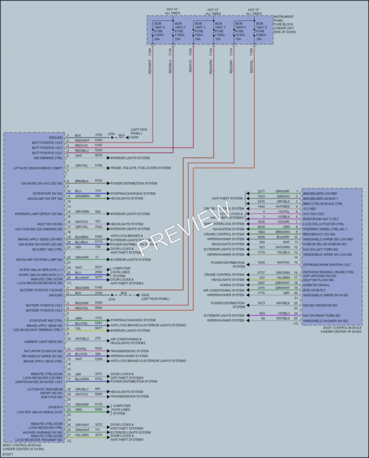 2024 Chevrolet Trax Body Control Modules wiring diagram preview