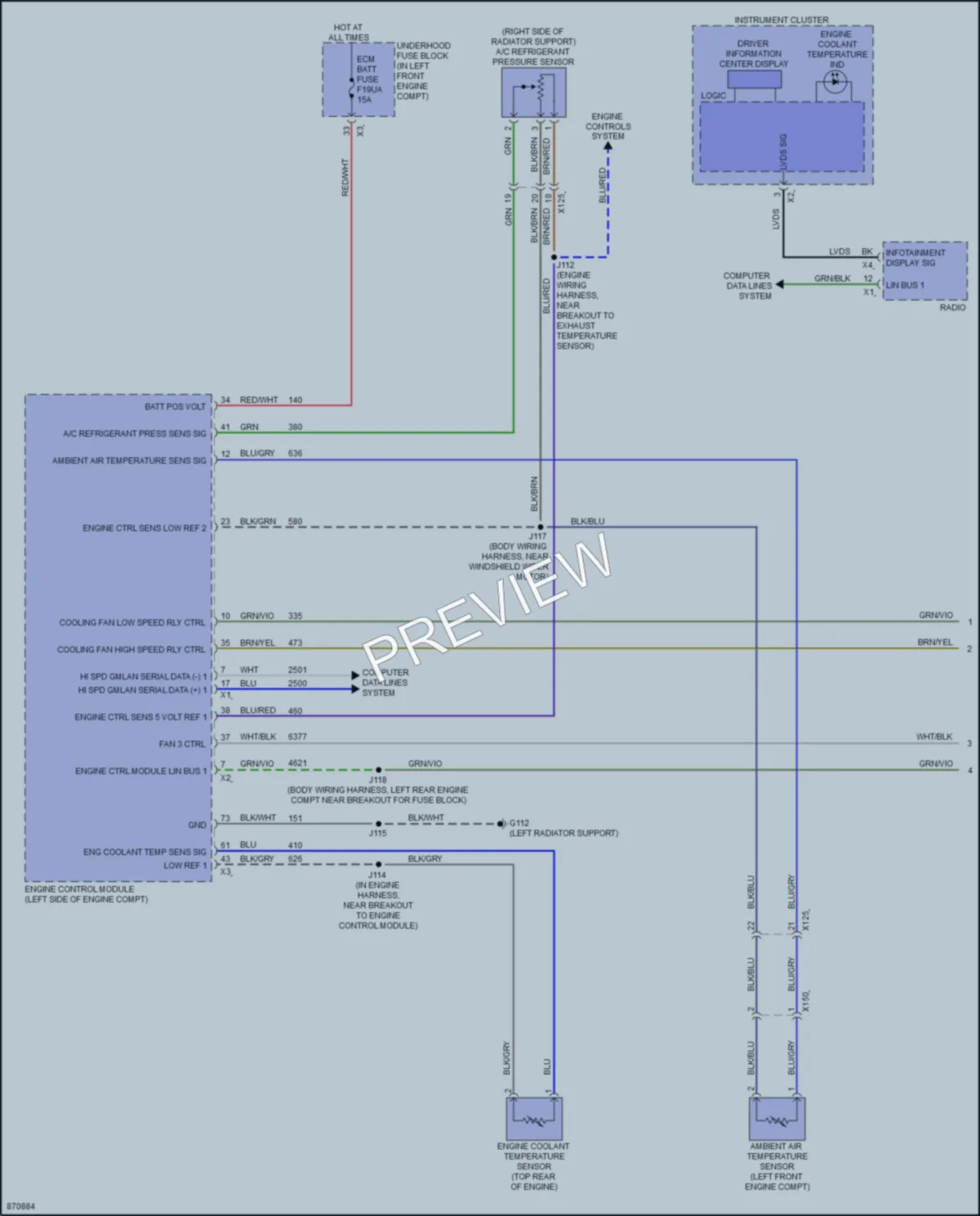 2024 Chevrolet Trax Cooling Fan wiring diagram preview