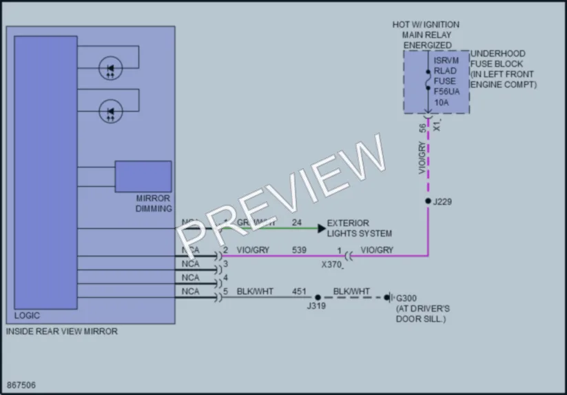 2024 Chevrolet Trax Power Mirrors wiring diagram preview