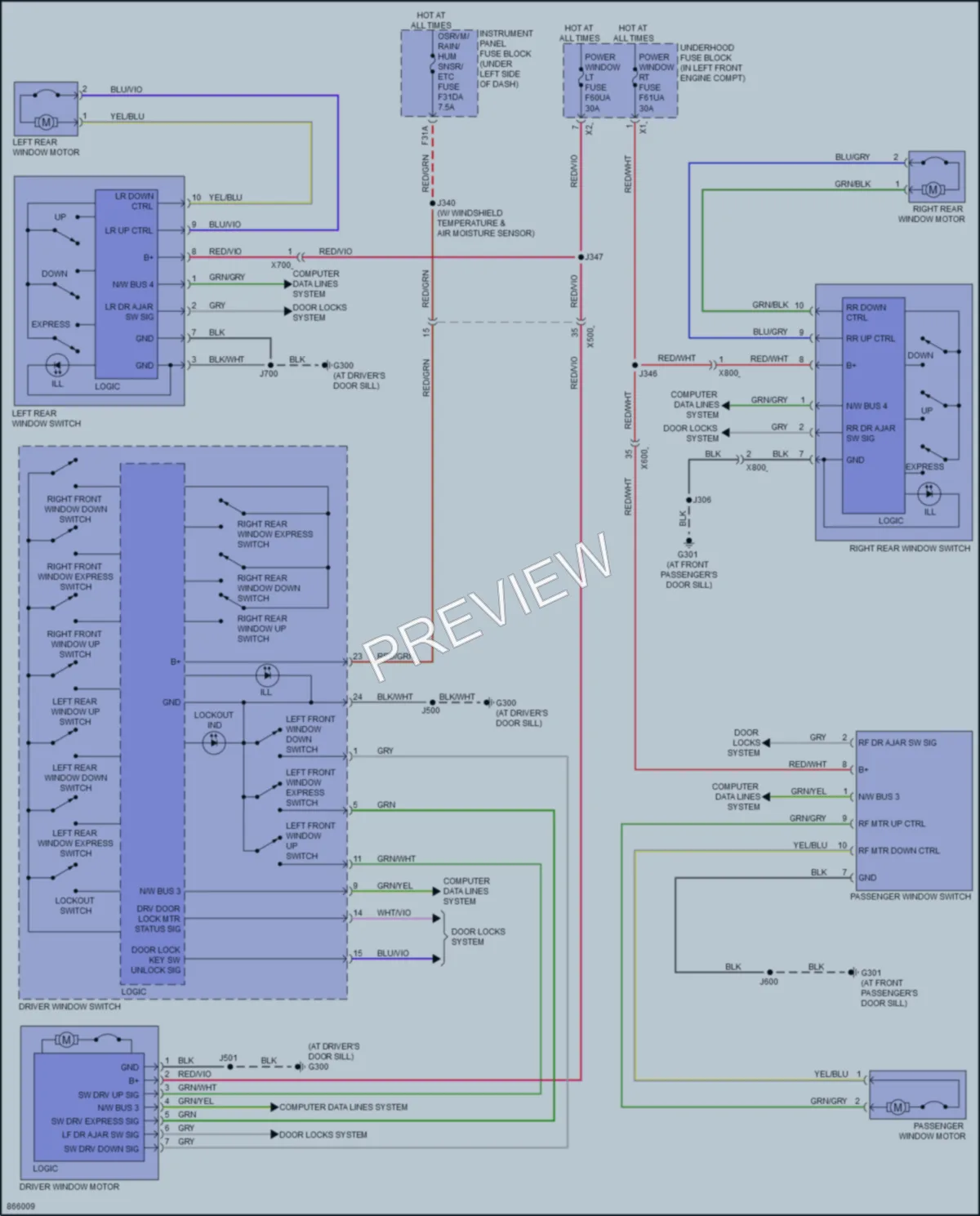 2024 Chevrolet Trax Power Windows wiring diagram preview
