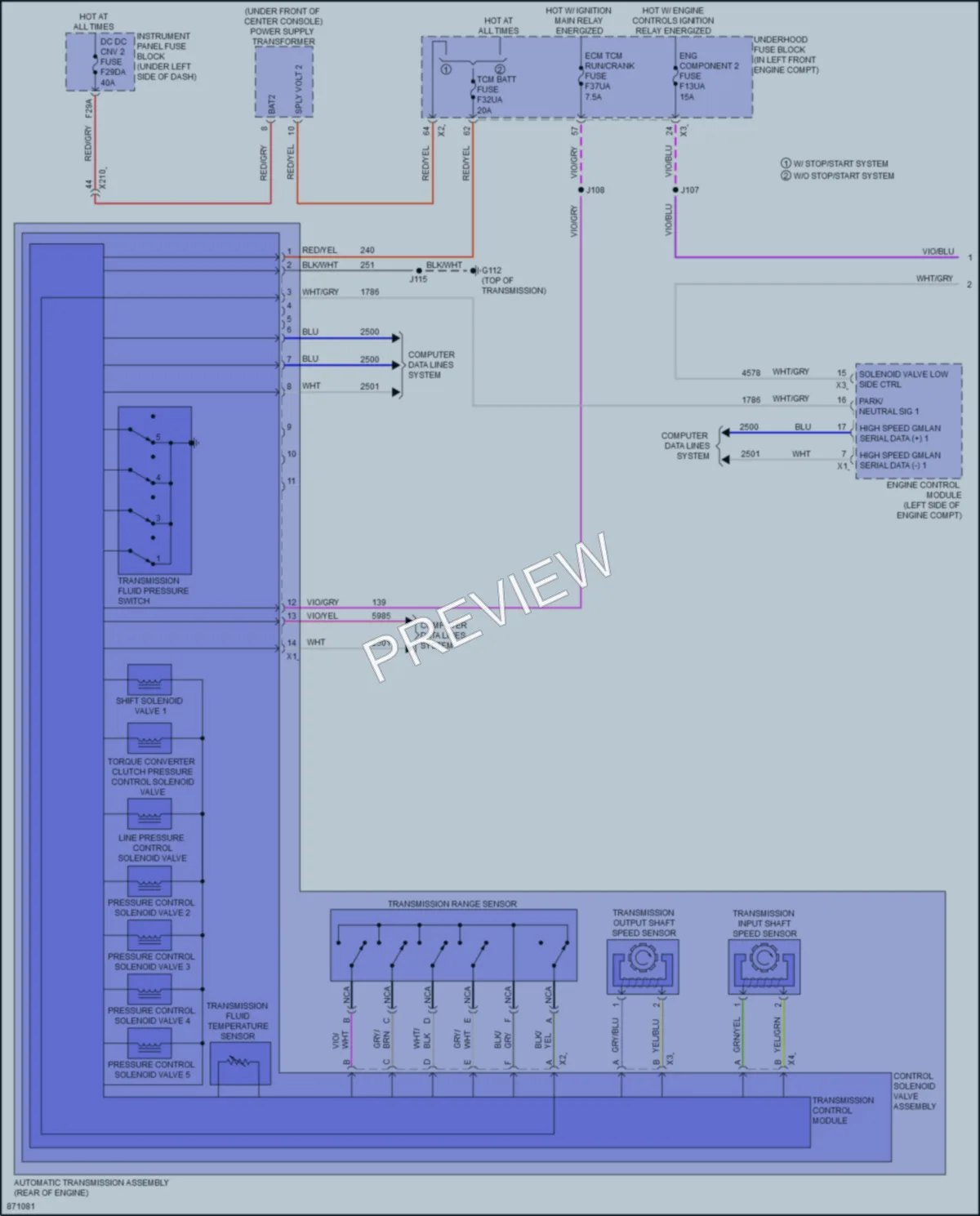 2024 Chevrolet Trax Transmission wiring diagram preview