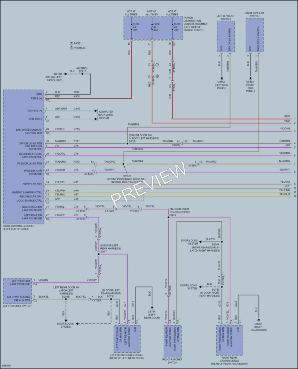 2024 Chrysler PacificaHybrid Interior Lights wiring diagram preview