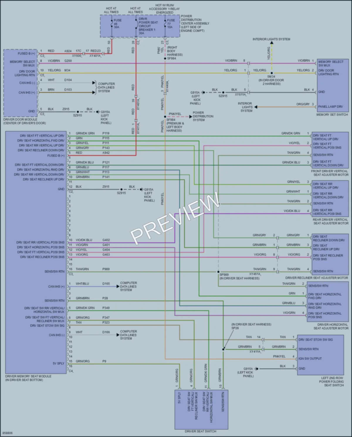2024 Chrysler PacificaHybrid Memory Systems wiring diagram preview