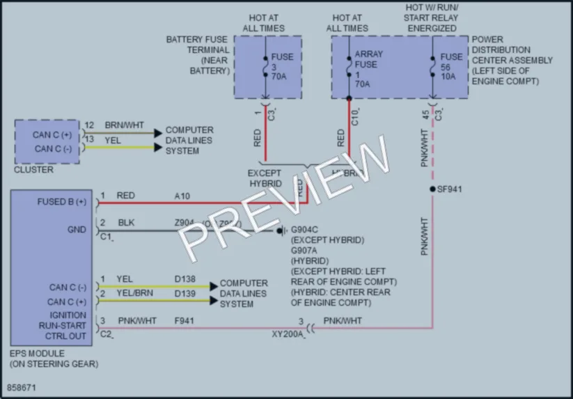 2024 Chrysler PacificaNew Electronic Power Steering wiring diagram preview
