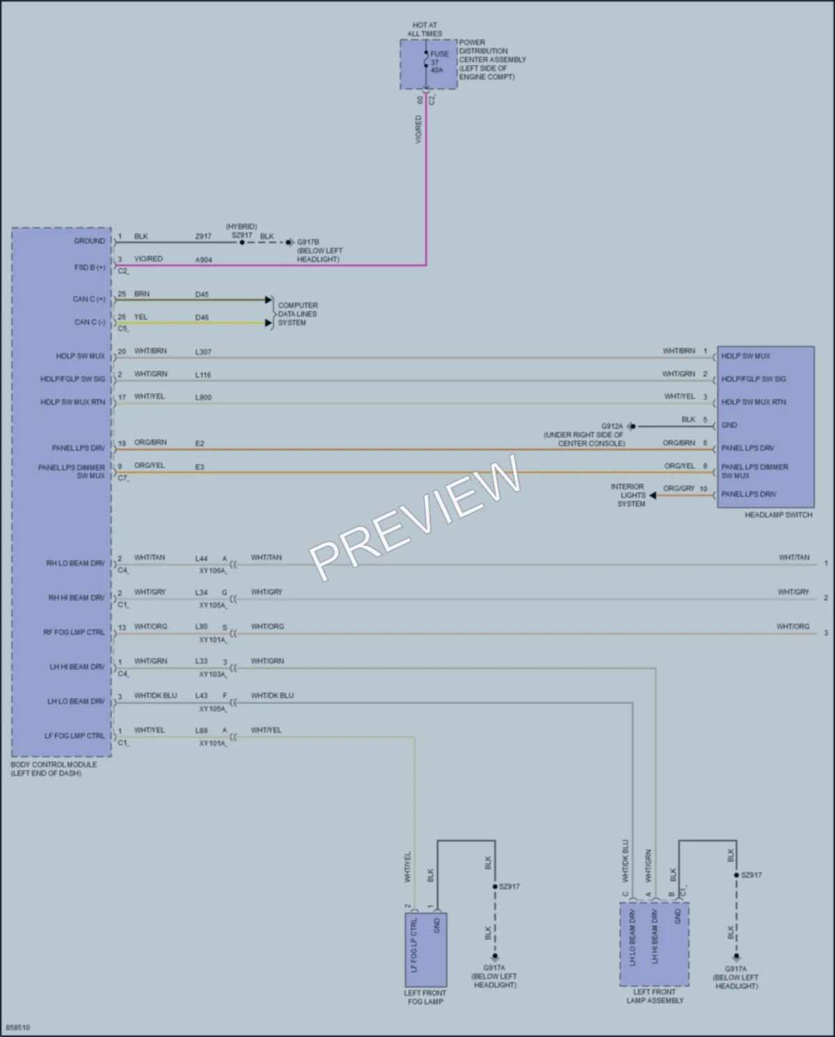 2024 Chrysler PacificaNew Headlights wiring diagram preview