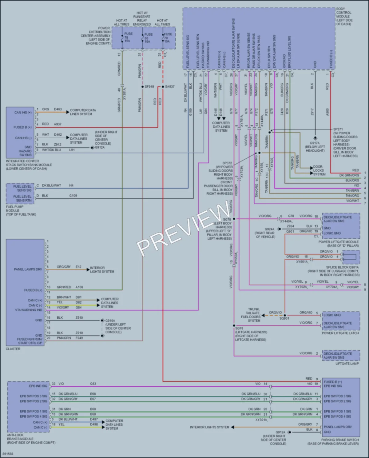 2024 Chrysler Voyager Instrument Cluster wiring diagram preview