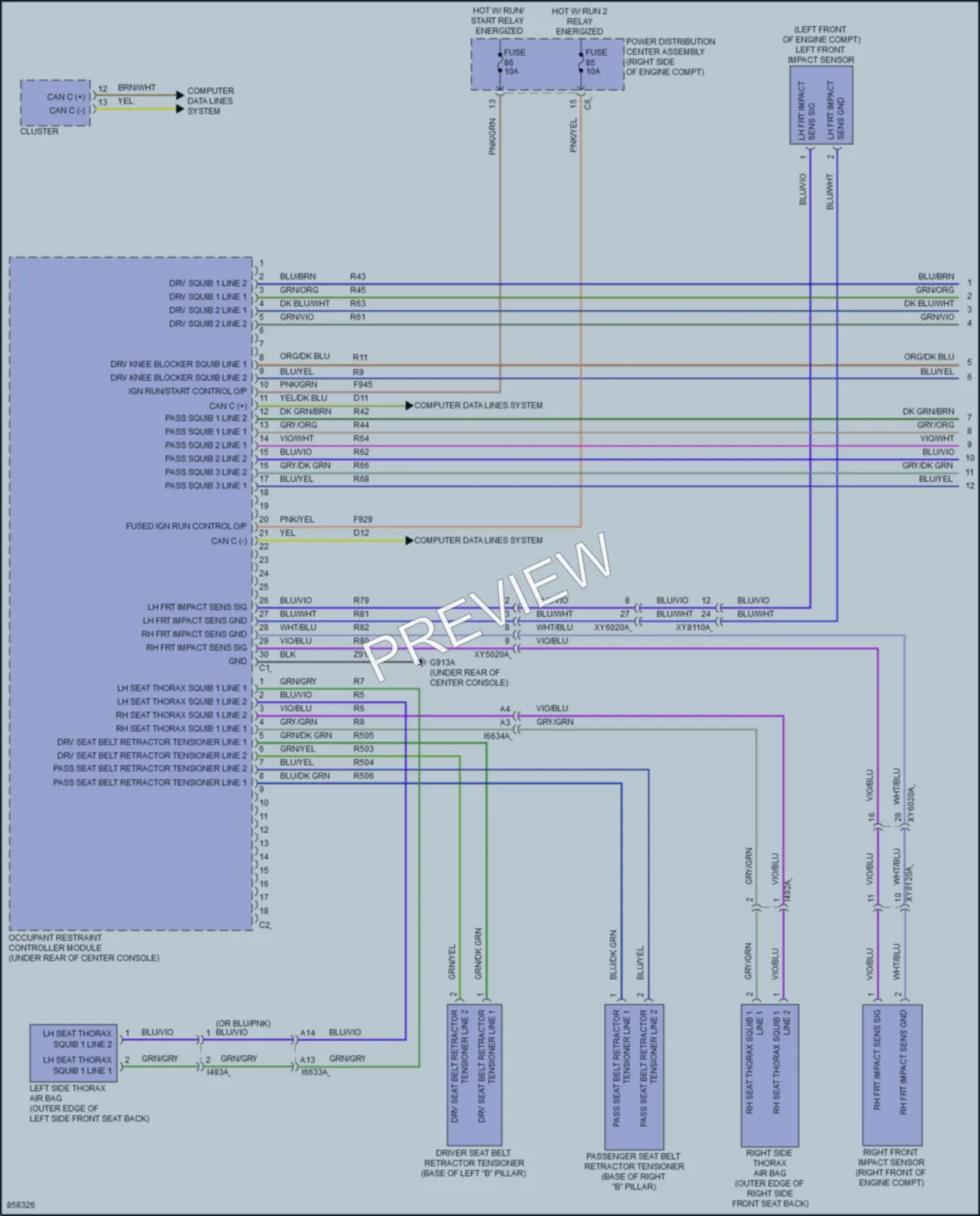 2024 Dodge Durango Supplemental Restraints wiring diagram preview