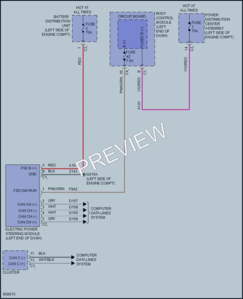 2024 Dodge Hornet Electronic Power Steering wiring diagram preview