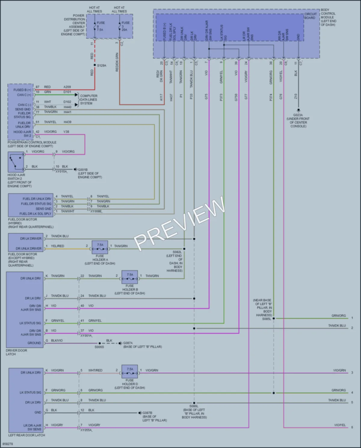 2024 Dodge Hornet Power Door Locks wiring diagram preview