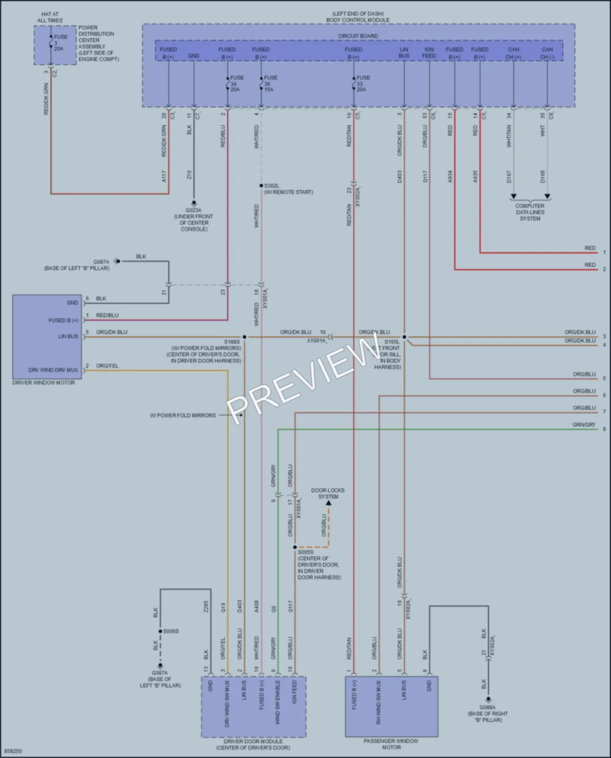 2024 Dodge Hornet Power Windows wiring diagram preview