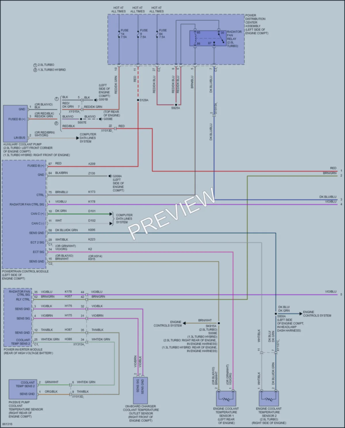 2024 Dodge HornetPlugIn Cooling Fan wiring diagram preview