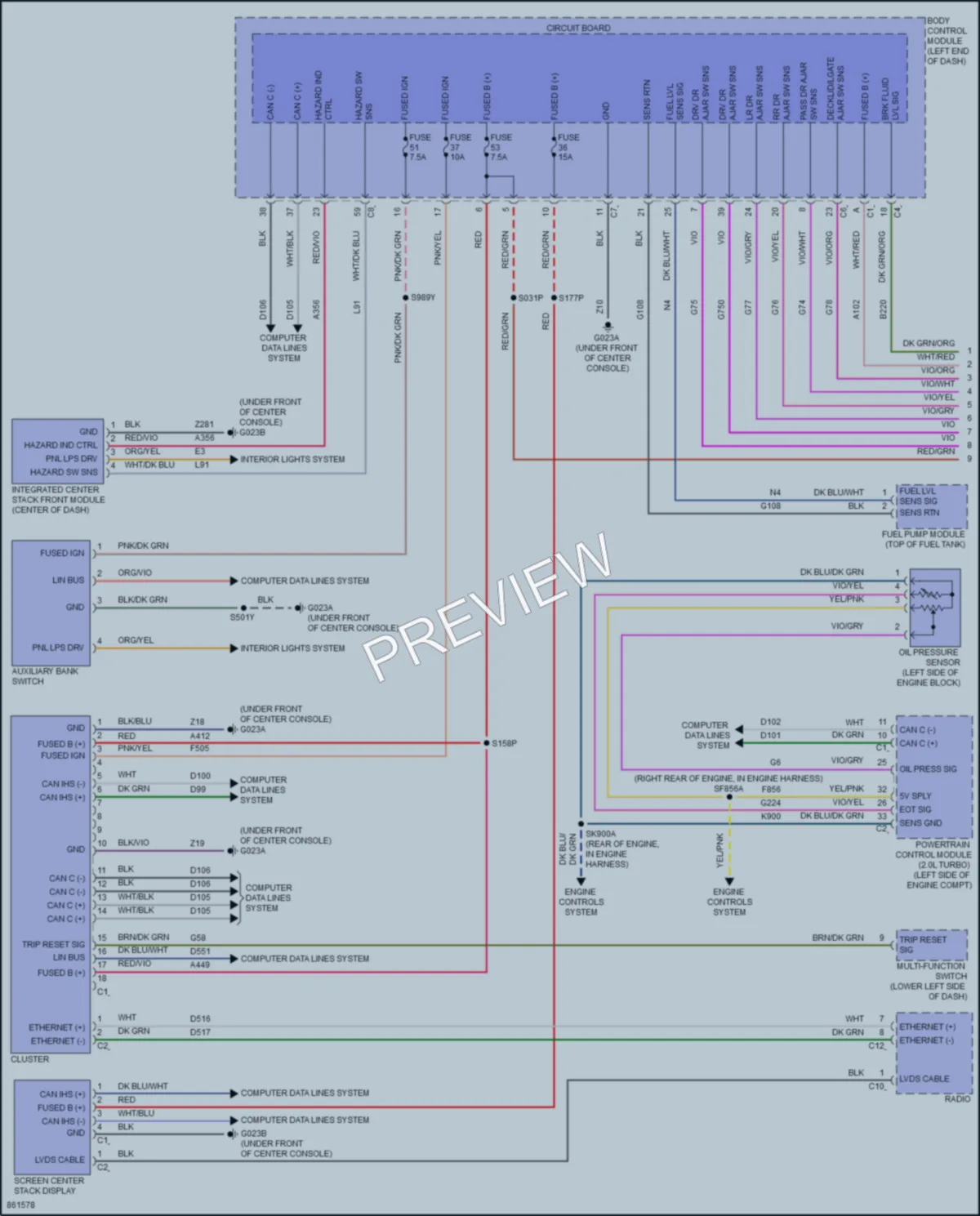 2024 Dodge HornetPlugIn Instrument Cluster wiring diagram preview