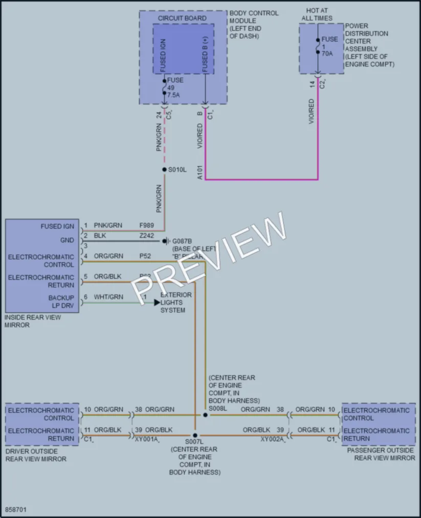 2024 Dodge HornetPlugIn Power Mirrors wiring diagram preview