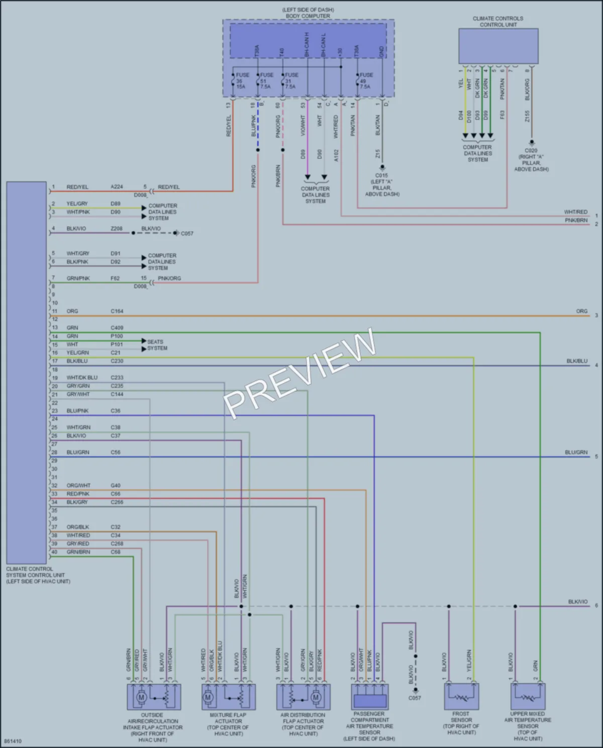 2024 Fiat 500e Air Conditioning Wiring Diagrams protected preview