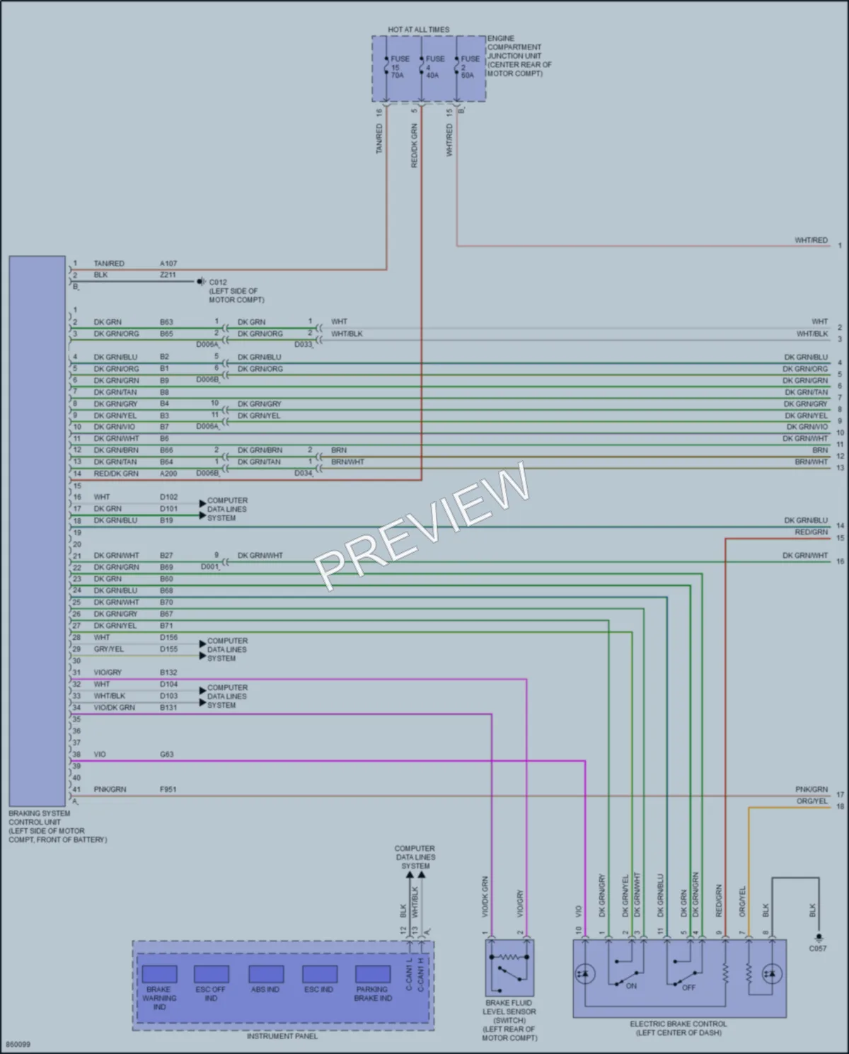 2024 Fiat 500e Anti Lock Brakes Wiring Diagrams protected preview