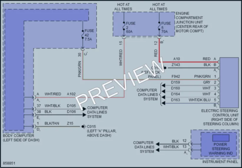 2024 Fiat 500e Electronic Power Steering wiring diagram preview