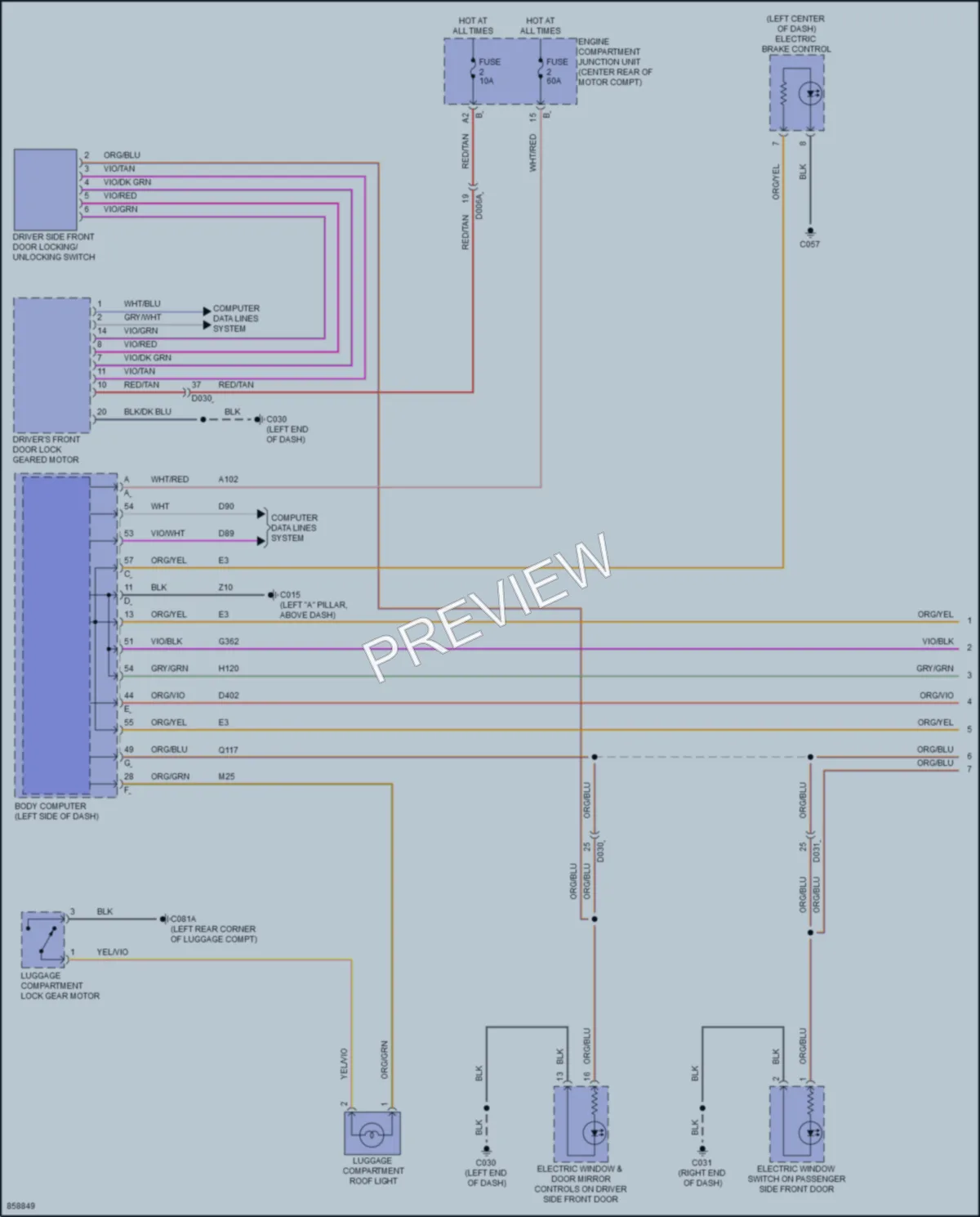 2024 Fiat 500e Interior Lights wiring diagram preview