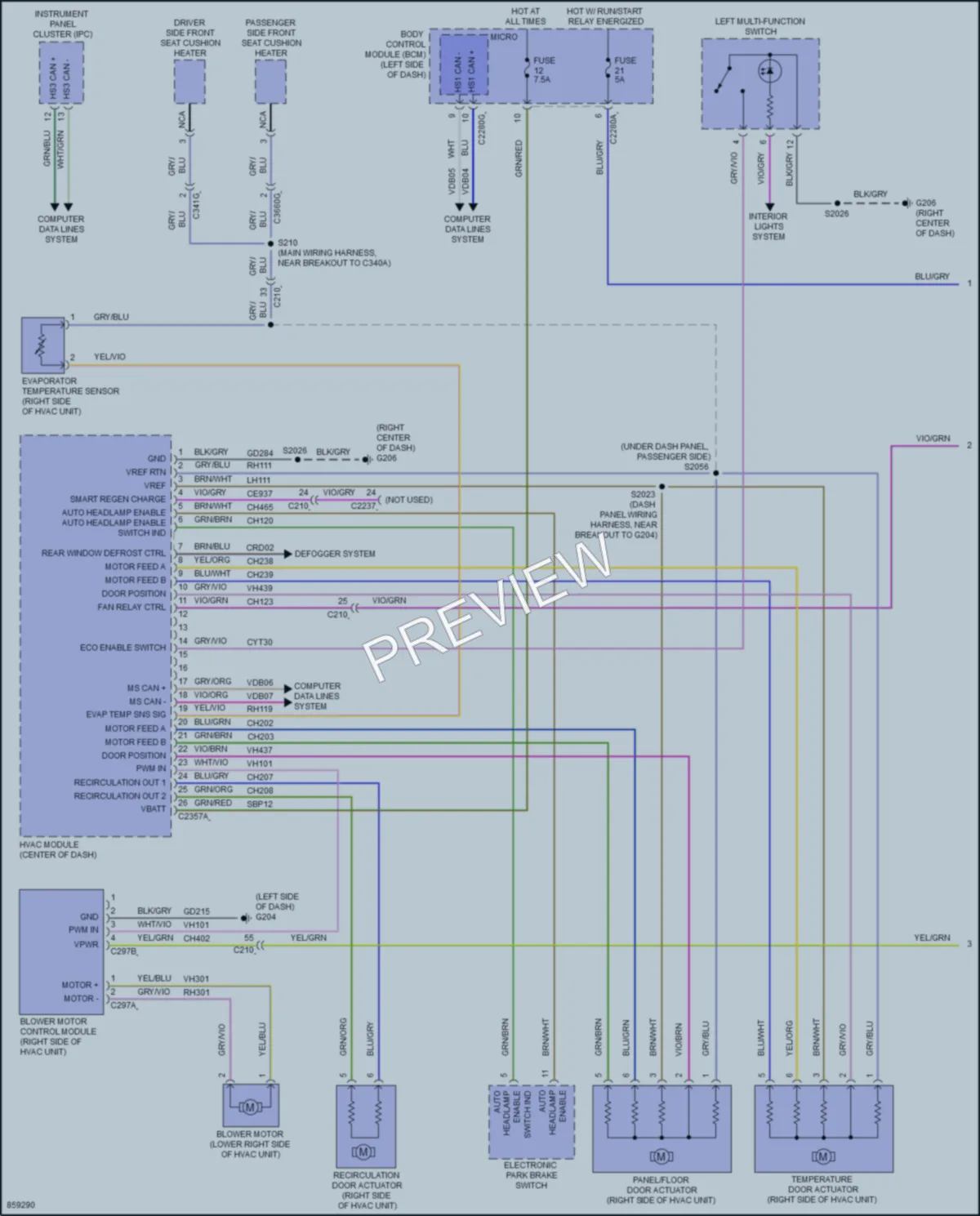 2024 Ford 250Transit Air Conditioning wiring diagram preview