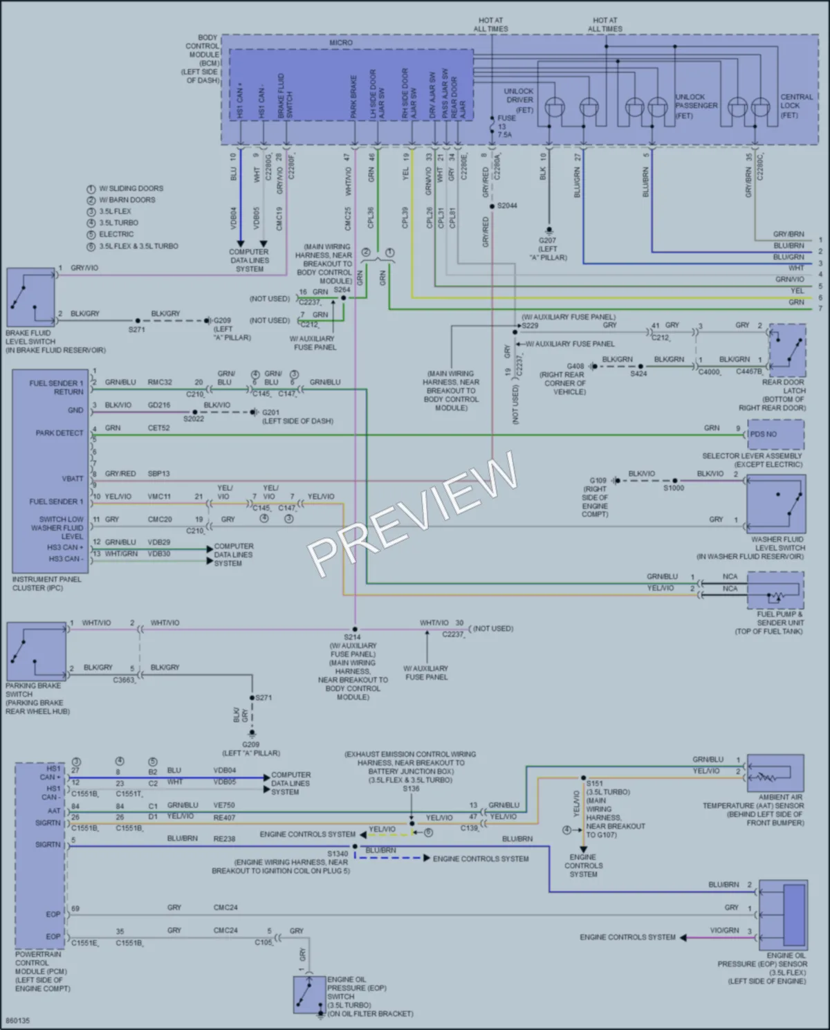 2024 Ford 250Transit Instrument Cluster wiring diagram preview
