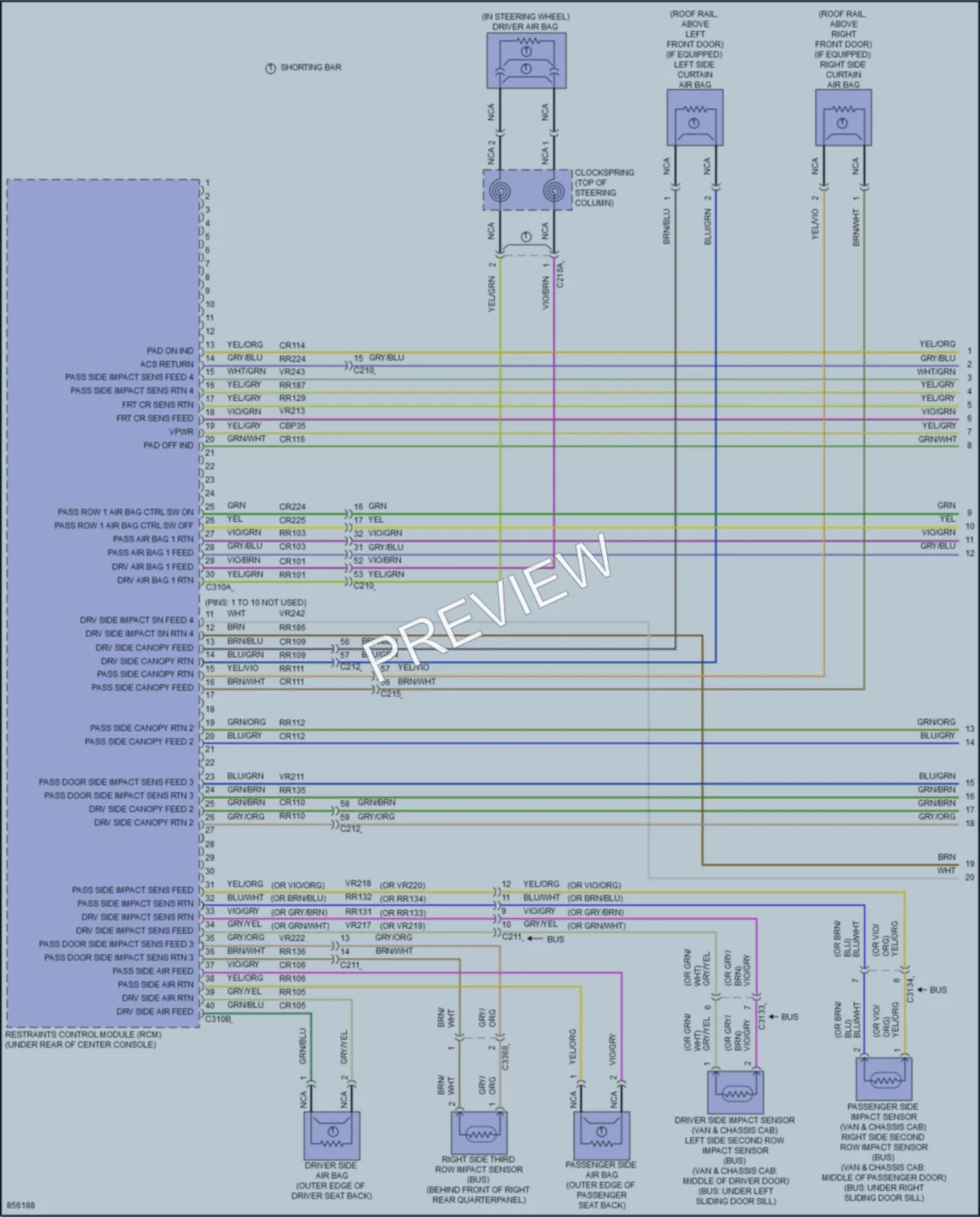 2024 Ford 250Transit Supplemental Restraints wiring diagram preview