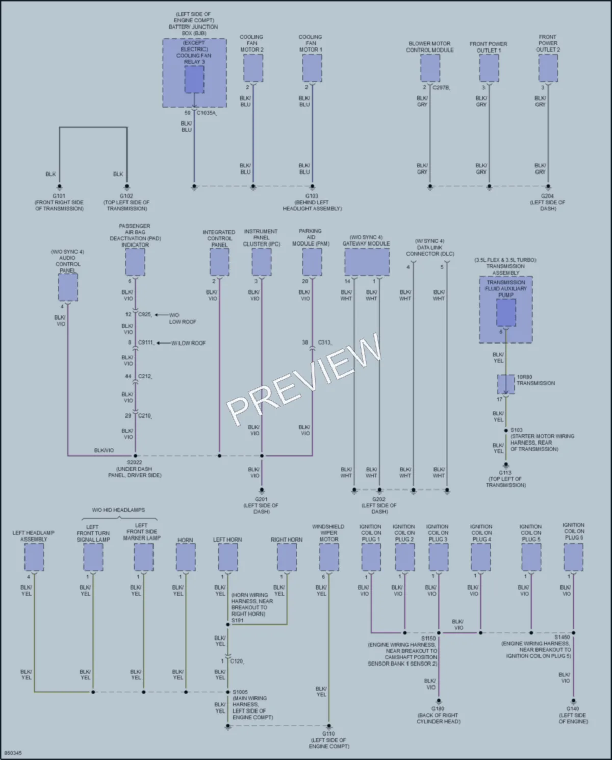 2024 Ford 350ETransit Ground Distribution wiring diagram preview