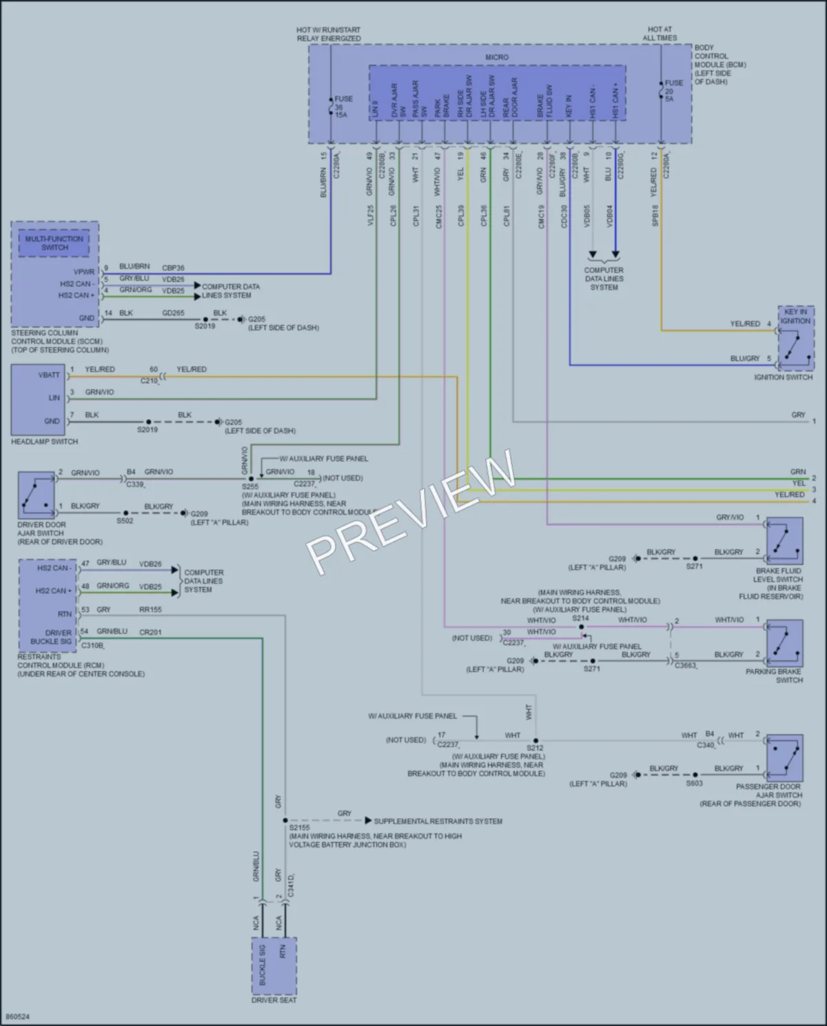 2024 Ford 350ETransit Warning Systems wiring diagram preview