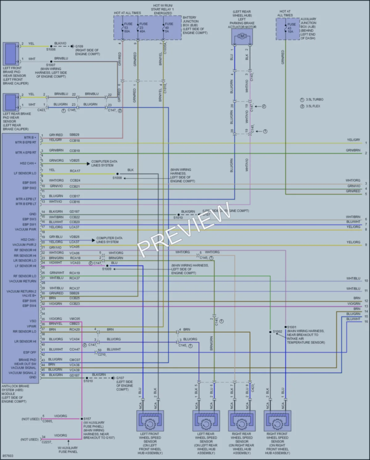 2024 Ford 350HDTransit Anti Lock Brakes wiring diagram preview