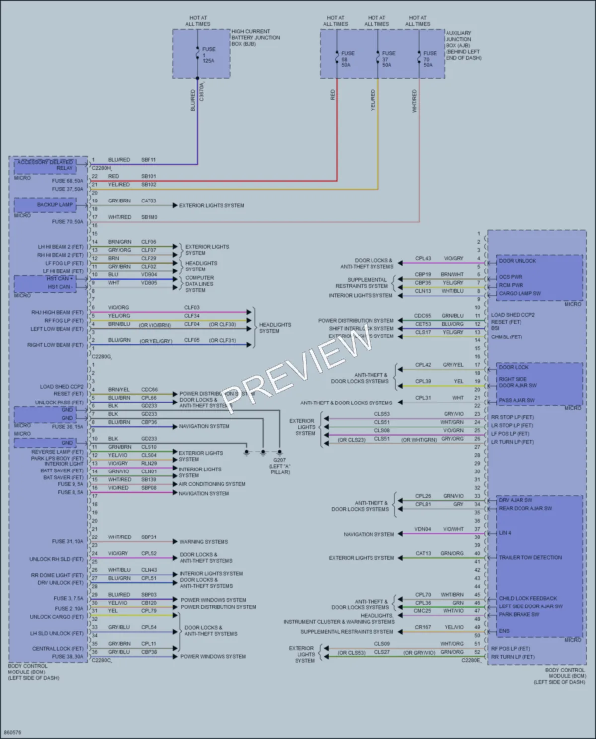 2024 Ford 350HDTransit Body Control Modules wiring diagram preview