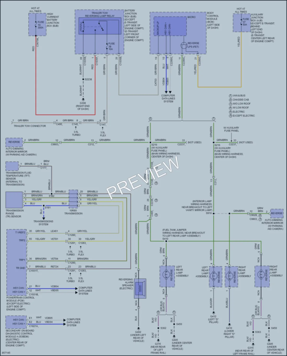 2024 Ford 350HDTransit Exterior Lights wiring diagram preview