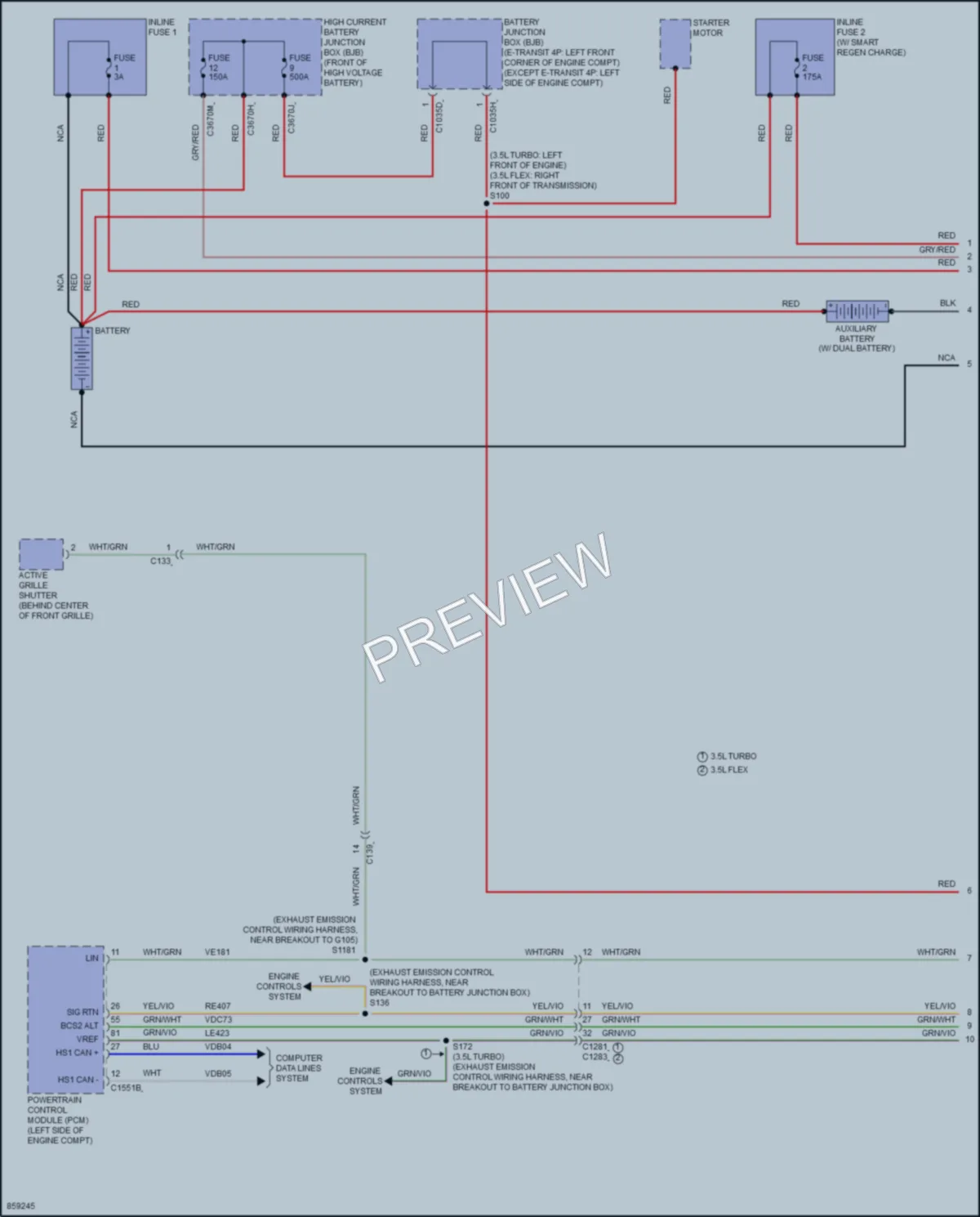2024 Ford 350HDTransit Starting Charging wiring diagram preview