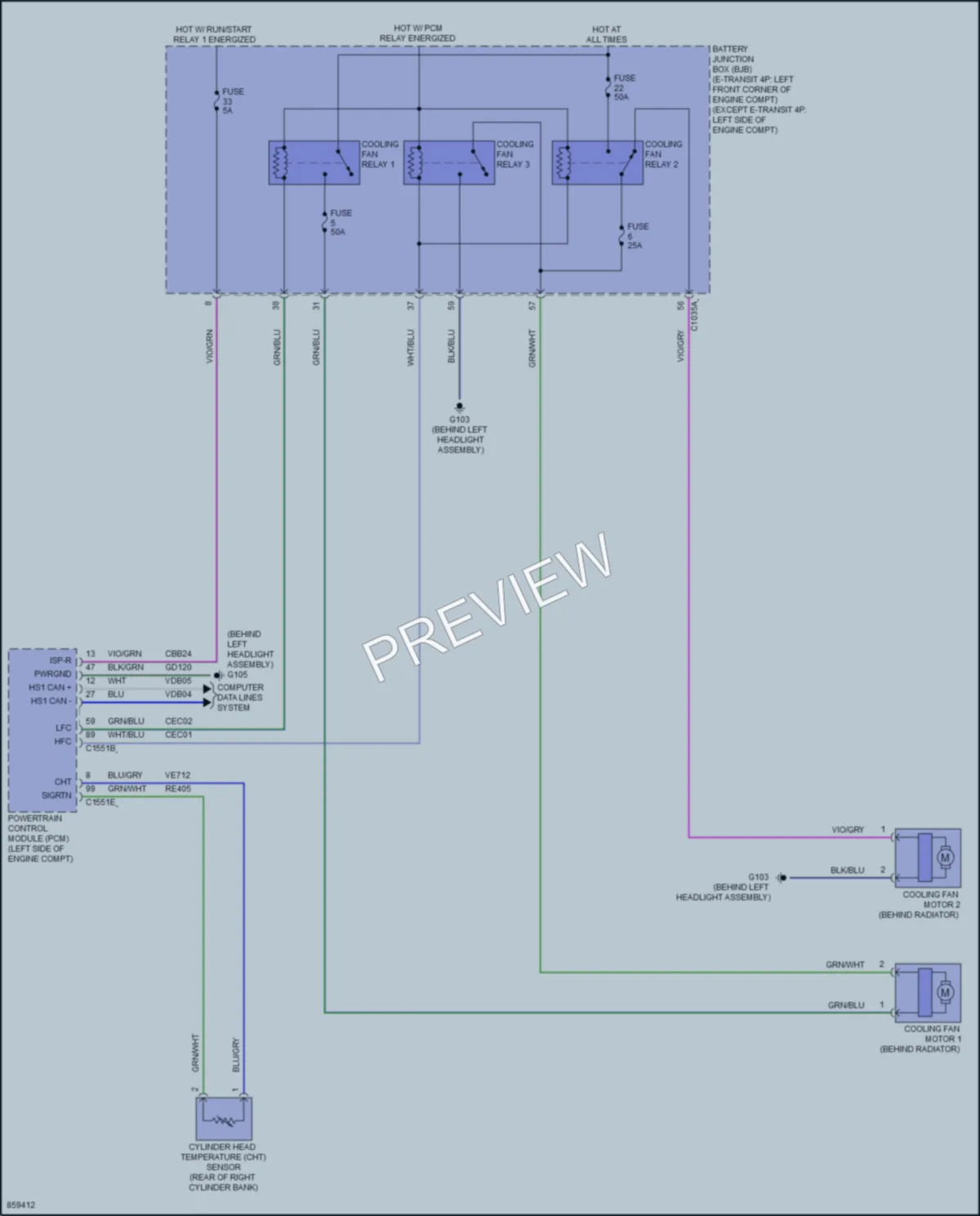 2024 Ford 350Transit Cooling Fan wiring diagram preview